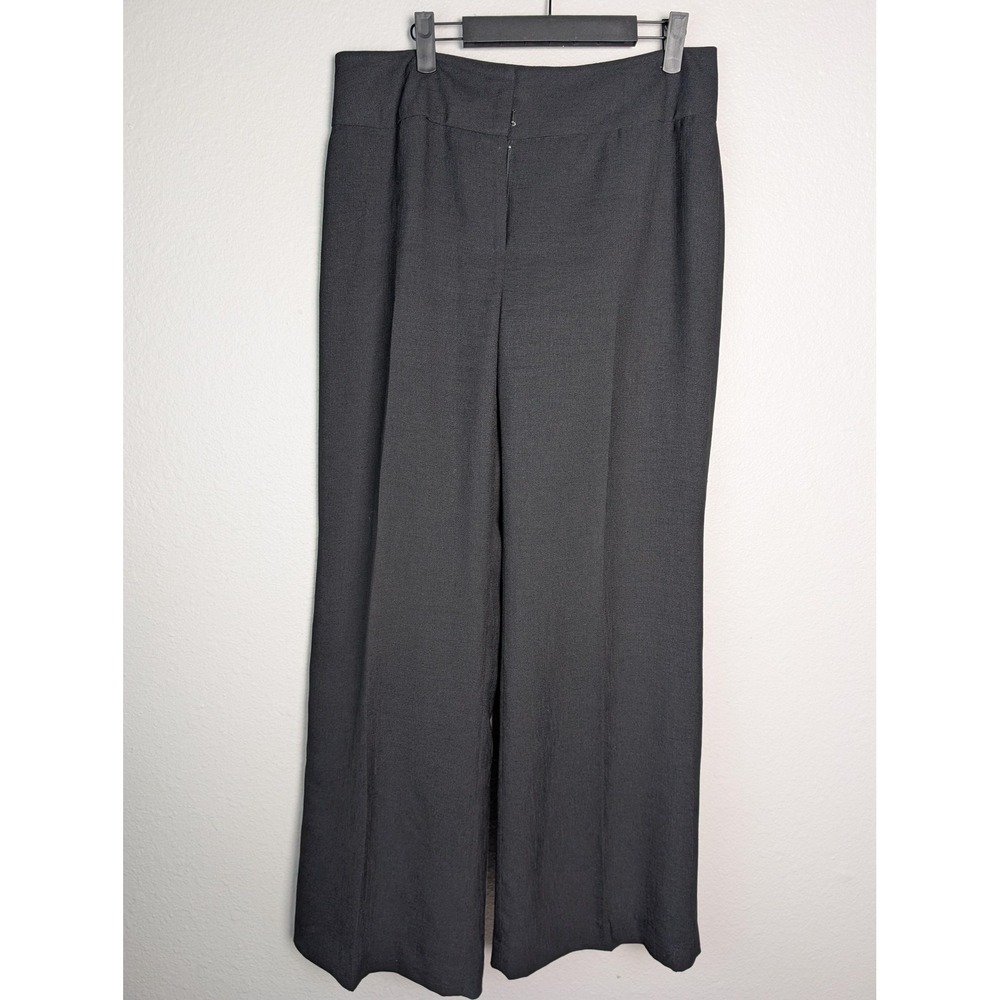 Kasper Dress Pants Womens 10 Black Wide Leg Crepe Lined Workwear‎ Career Office